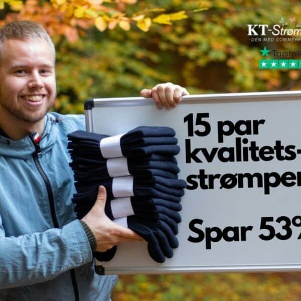 VILDT TILBUD: 15 par super lækre frottèstrømper - Spar 53% og få gratis fragt!!